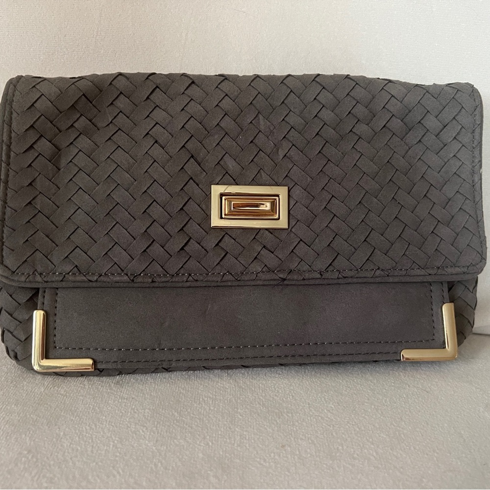 Neiman Marcus Gray Suede Handbag